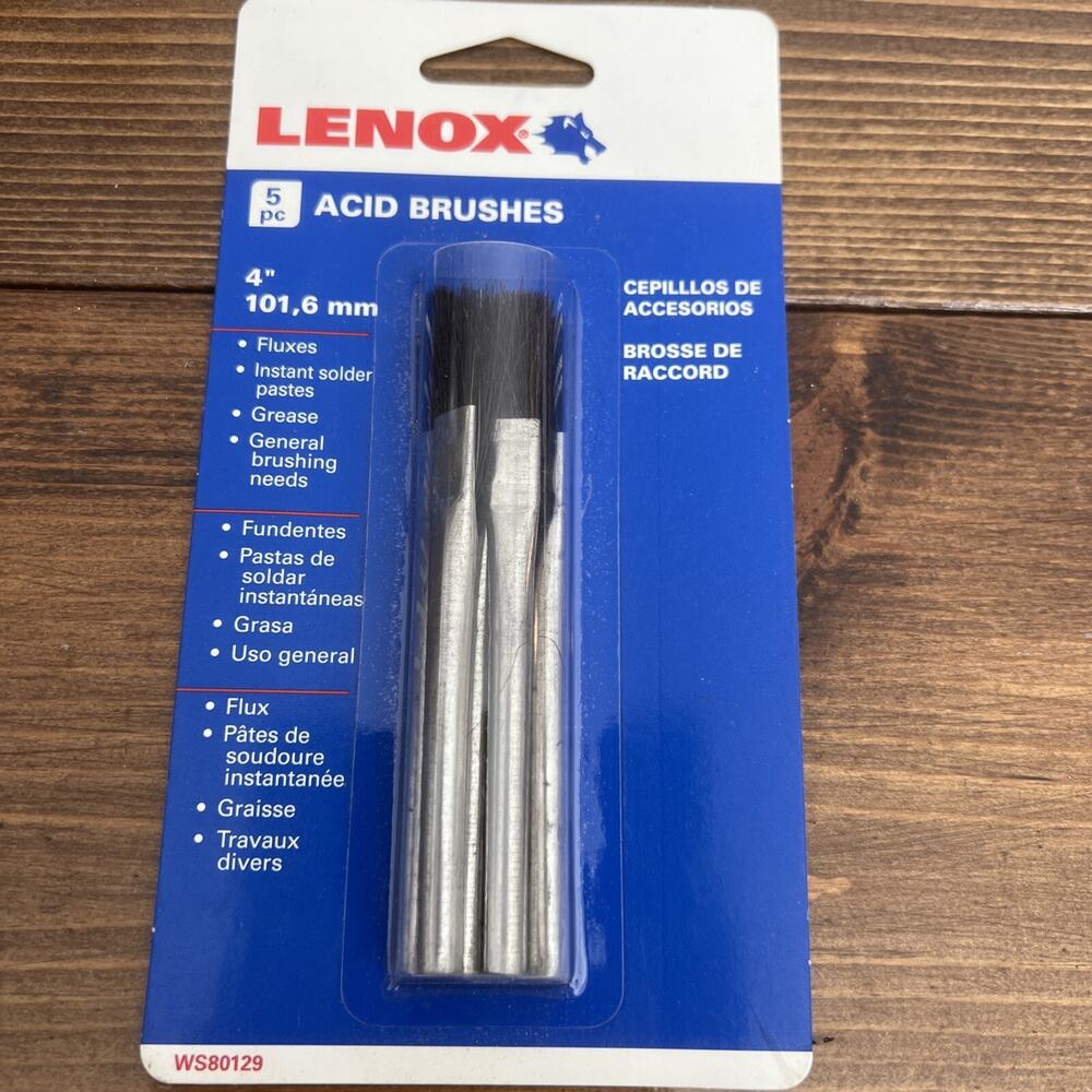 Lenox 5 pc ACID BRUSHES 4" Multi-purpose WS80129 NOS